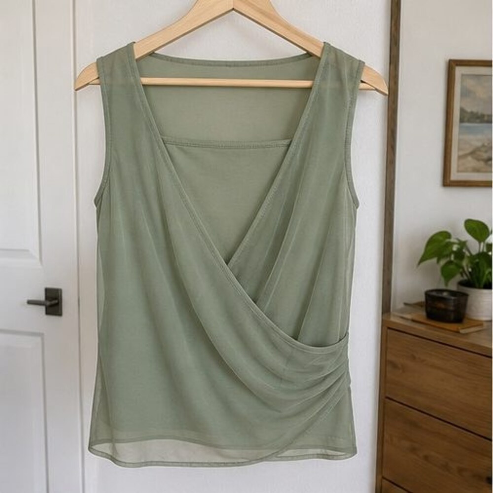Sage Pleated Blouse